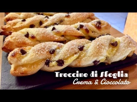 TRECCINE DI SFOGLIA CREMA E CIOCCOLATO facili e veloci - Tutti a Tavola
