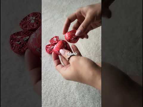 Unboxing heart shape Lindt chocolate #shorts #lindt #chocolate #viral #asmr #short