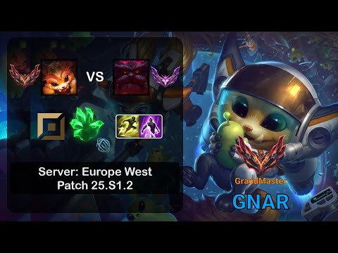 Gnar Top vs Ornn - EUW GrandMaster - Patch 25.S1.2