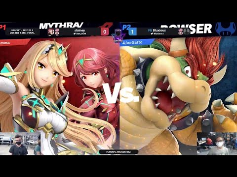 Flynn's Arcade 042 Losers Semis - slainey (Pyra Mythra) Vs. Bluxious (Bowser) SSBU ULTIMATE
