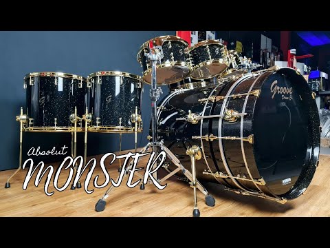 DEMO - The Groove Drum Co. Monster Kit - 24+24 Black Galaxy Sparkle