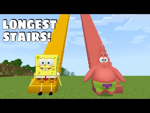 What is the HIGHEST STAIRCASE SPONGEBOB OR PATRICK in Minecraft - Gameplay - Coffin Meme