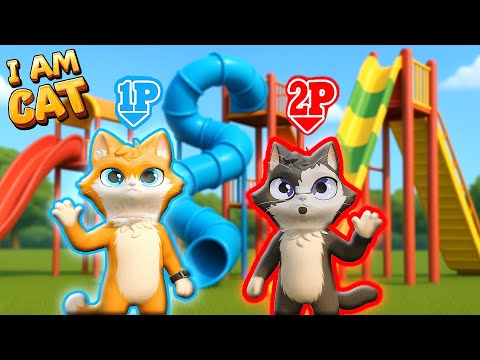 I Am Cat MULTIPLAYER let's go to the SLIDE PARK