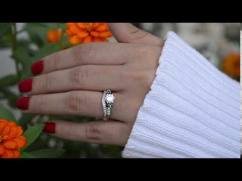 Black and White Six Stone Anniversary Ring Wrap with Channel Set Band - TwoBirch TB-WRAP-0034-WG-H