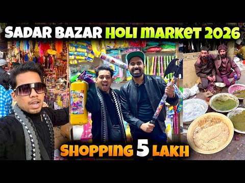 Holi Shopping with Gauravzone🔥Exploring Gulal, Pichkari | Holi Stash | Sadar Bazar Holi Market 2026