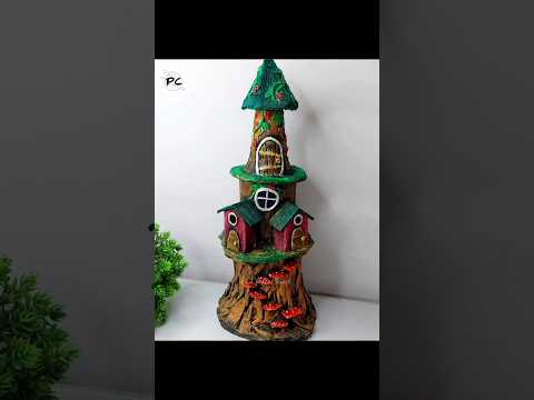 DIY Bottle tree house 🏡  #art #craft #diy #shorts