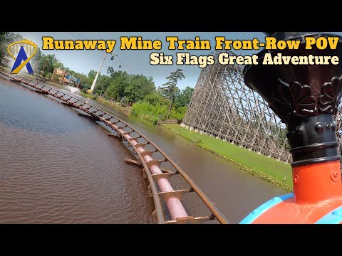 Runaway Mine Train Front Row 4K POV at Six Flags Great Adventure