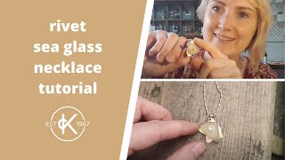 Fancy Rivet Cold Connection Sea Glass Spinner Necklace | 12 Months Of 