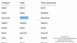 English irregular verbs part 1 English For Beginners
