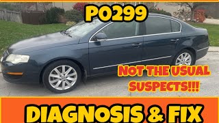 Finding and Fixing a P0299 on a 2008 VW Passat 2.0 with a K03 Turbo.