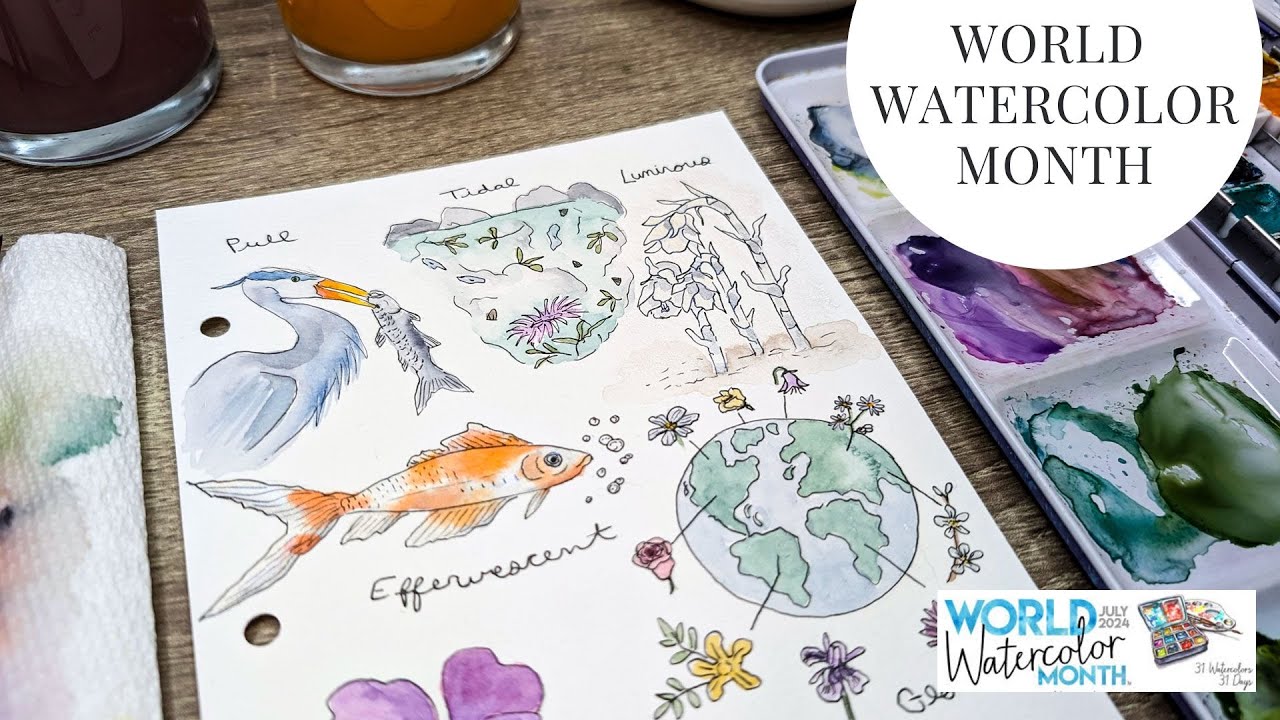 World Watercolor Month Illustrations | Tour