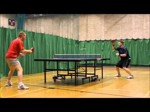 backhand and forehand tospin close to the table