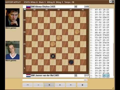 Jannes van der Wal-Alexey Chizhov 2-0.Draughts