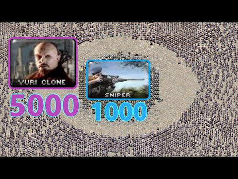 Snipers surrounded by Yuri Clones 🎮 1k vs 5k 🎮 Red Alert 2