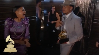 Chance The Rapper and Taraji P Henson | Backstage | 59th GRAMMYs
