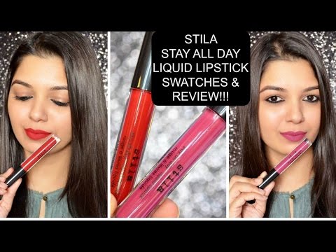 STILA STAY ALL DAY LIQUID LIPSTICK         SWATCHES, REVIEW & DEMO!!!