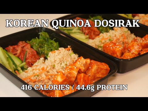 Korean Chicken Quinoa Salad Meal Prep (Low Calorie, High Protein)