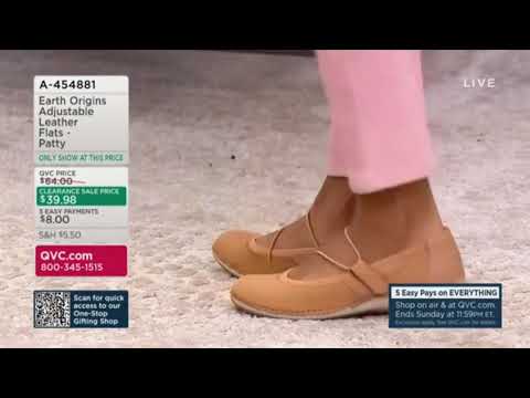 Earth Origins Adjustable Leather Flats - Patty (Chestnut Brown)