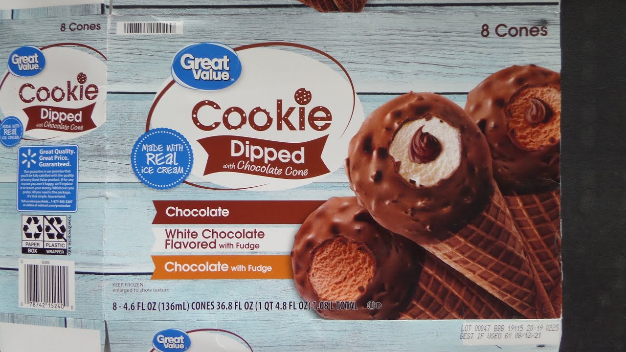 Does Walmart Sale The Best Ice Cream? Walmart Great Value Cookie Dipped Ice Cream Cones Review!
