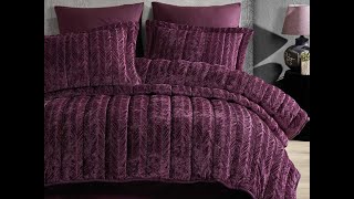 Çeyiz Diyarı Wheat Velvet Comfort Set Mürdüm