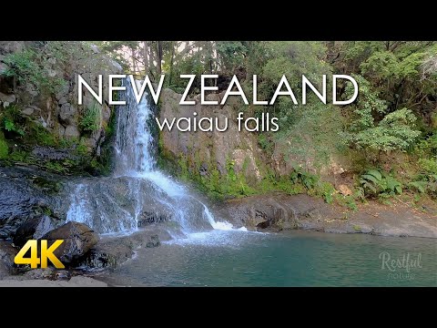 4K Fresh Waterfall - New Zealand - Natural water sounds - no music - 8 Hours - Ambient relaxation