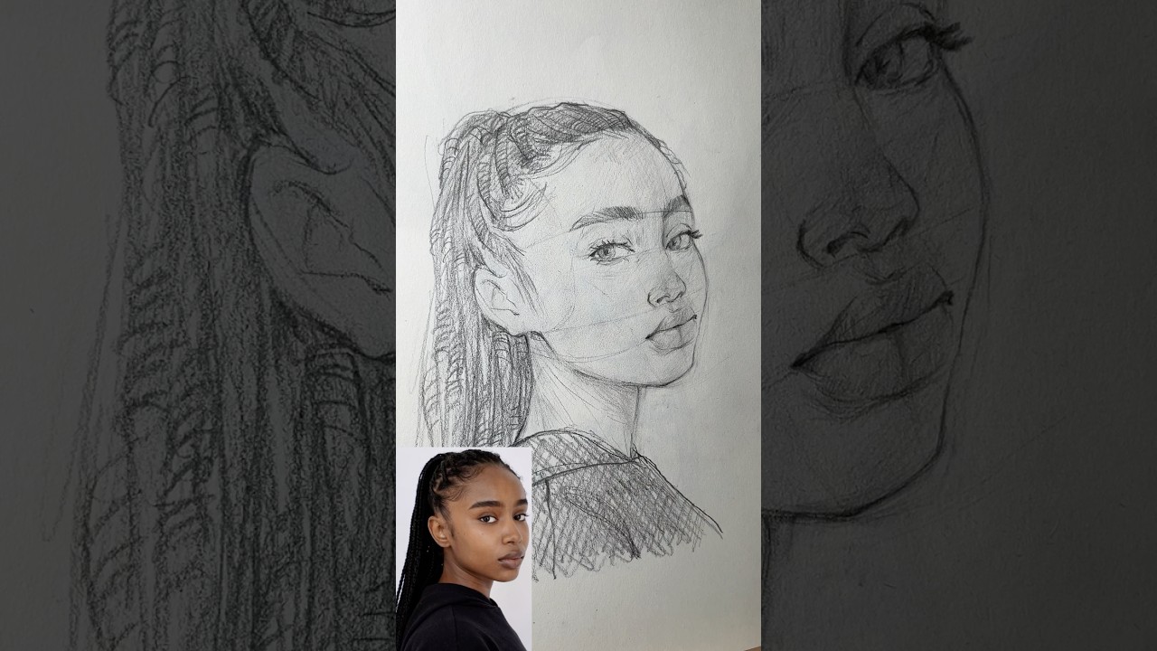 Draw a face with me step by step #asmr #art # drawing