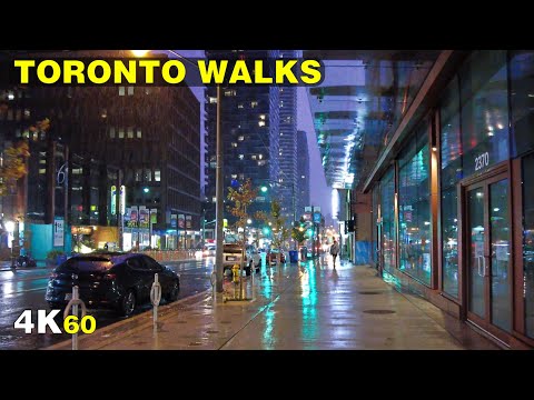 Late Night Thunderstorm Walk & Subway Ride in Midtown Toronto (Sept 2021)