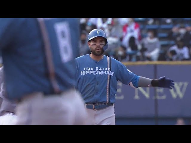 【5回表】2打席連続打点!! ファイターズ・ヌニエス タイムリー2ベースヒットを放つ!! 2022年4月16日 千葉ロッテマリーンズ 対 北海道日本ハムファイターズ