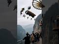 😫Shocked! The cliff carousel broke and tumbled into the ravine! #shorts #accident #carousel #ride