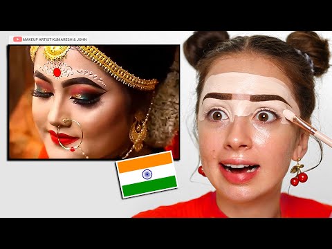 I Tried Following INDIAN BENGALI Bridal Makeup Tutorial