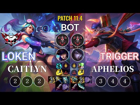 JDG LokeN Caitlyn vs Trigger Aphelios Bot - KR Patch 11.4