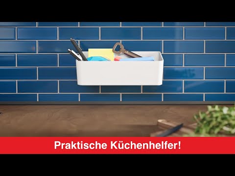 Artikelvideo 1 für tesa Küchenutensilienhalter weiß, Einzeladapter, Box, tesa® Power.Kit Adapter, tesa® Klebeapplikator, Anleitung, Wasserwaage, Rändelmutter, Artikelnummer 554996