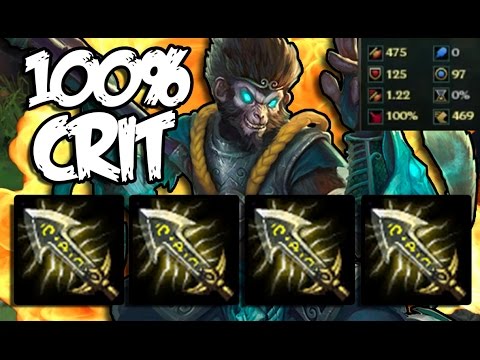100% FULL CRIT WUKONG WITH 4 INFINITY EDGES AND 500 CS (League of Legends Wukong) Patch 6.19