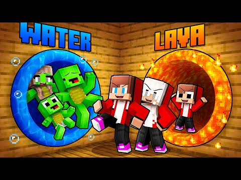 JJ and Mikey: ELEMENTAL Choose A Right Tunnel Family Battle in Minecraft - Maizen