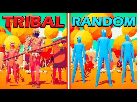 RANDOM UNITS TEAM vs MEGA TRIBAL TEAM - Totally Accurate Battle Simulator | TABS
