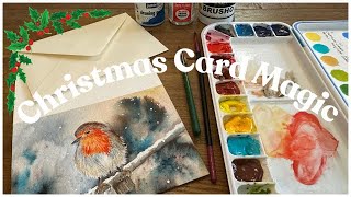 Create a Robin Christmas Card with Watercolours & Brusho