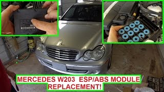 Mercedes W203 ESP ABS Module Replacement.  ABS Light ESP Light on C180 C200 C230 C240 C270 C280