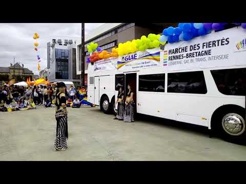 Marché des fiertés 2018 à Rennes. Vidéo animations avant la grande marche...