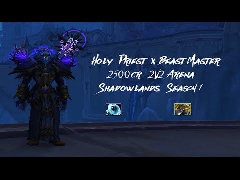 2.5kcr Holy Priest x BM Hunter 2v2 Arena (S1) - WoW (Shadowlands)