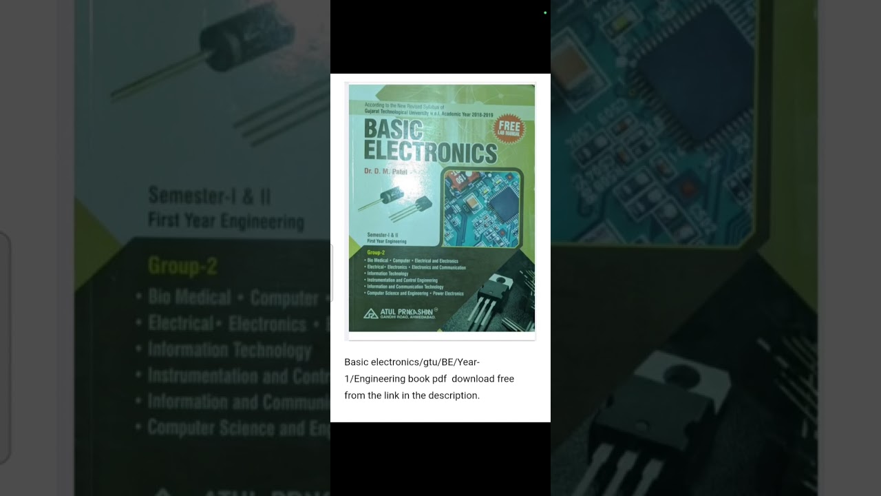 Basic electronics/gtu/BE/Year-1/Engineering book pdf