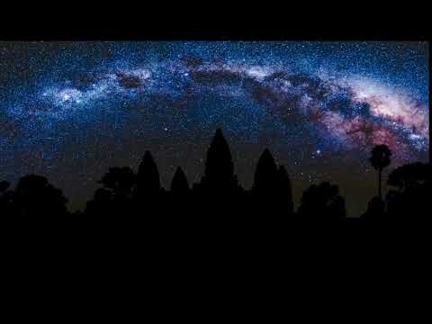 angkor wat at night with amazing milky way in the background siem reap cambodia slow motion