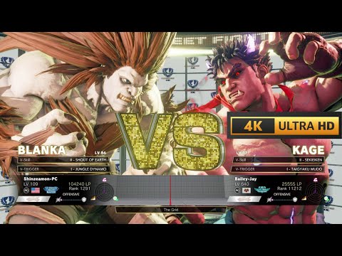 Street Fighter 5 | Shinzeamon-PC (BLANKA) VS Bailey-Jay (KAGE) | 4K 60Fps Gameplay