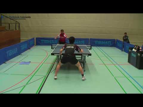 Tischtennis 2  Bl  DJK Sportbund Stuttgart TTC matec Frickenhausen II Mike Behringer vs  Liang Qiu