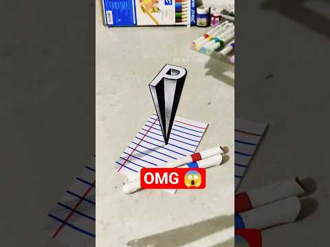 3D drawing P 🔥 How to Draw Letter P in 3D #art #3dart