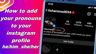 How To Add Your Pronouns To Your Instagram Profile | He/him She/her