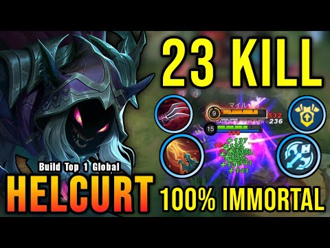 23 Kills No Death!! Helcurt Best Build 100% IMMORTAL!! - Build Top 1 Global Helcurt ~ MLBB