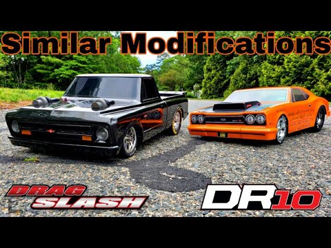 Traxxas Drag Slash vs Team Associated DR10 Similar Modifications from STOCK