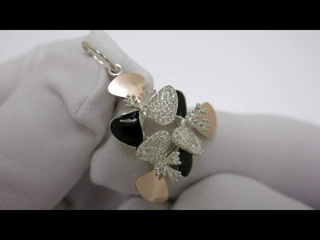 Срібний кулон із золотом "Каміла" Відео огляд