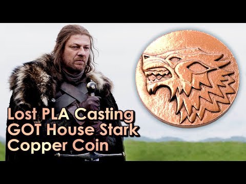 Lost PLA metal Casting at home Game of Thrones Copper Coin with VOGMAN