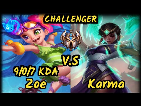 SUP Frozen (ZOE) vs KARMA - 9/0/7 KDA MID CHALLENGER GAMEPLAY - EUW